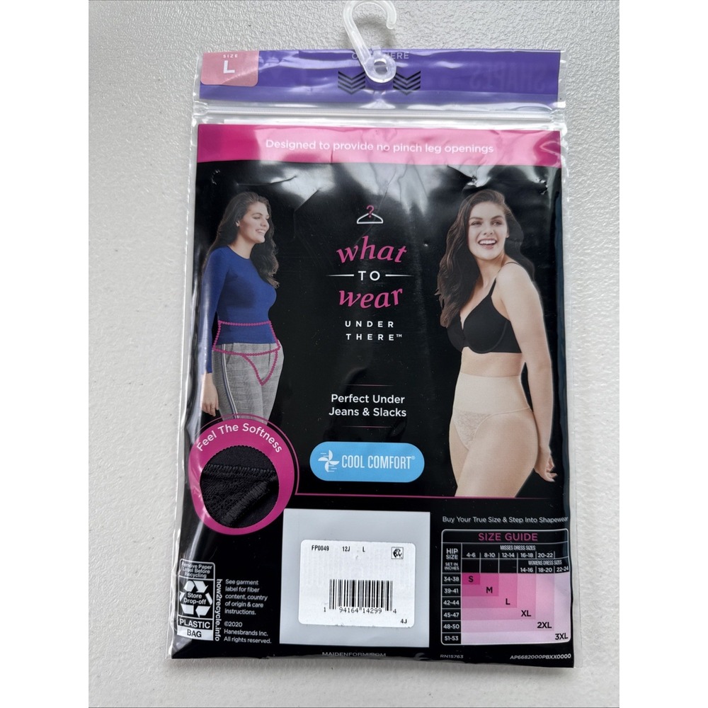 Maidenform Women's L Tame Your Tummy Lace‎ Shaping Black Thong No Pinch Comfort - Picture 2 of 2